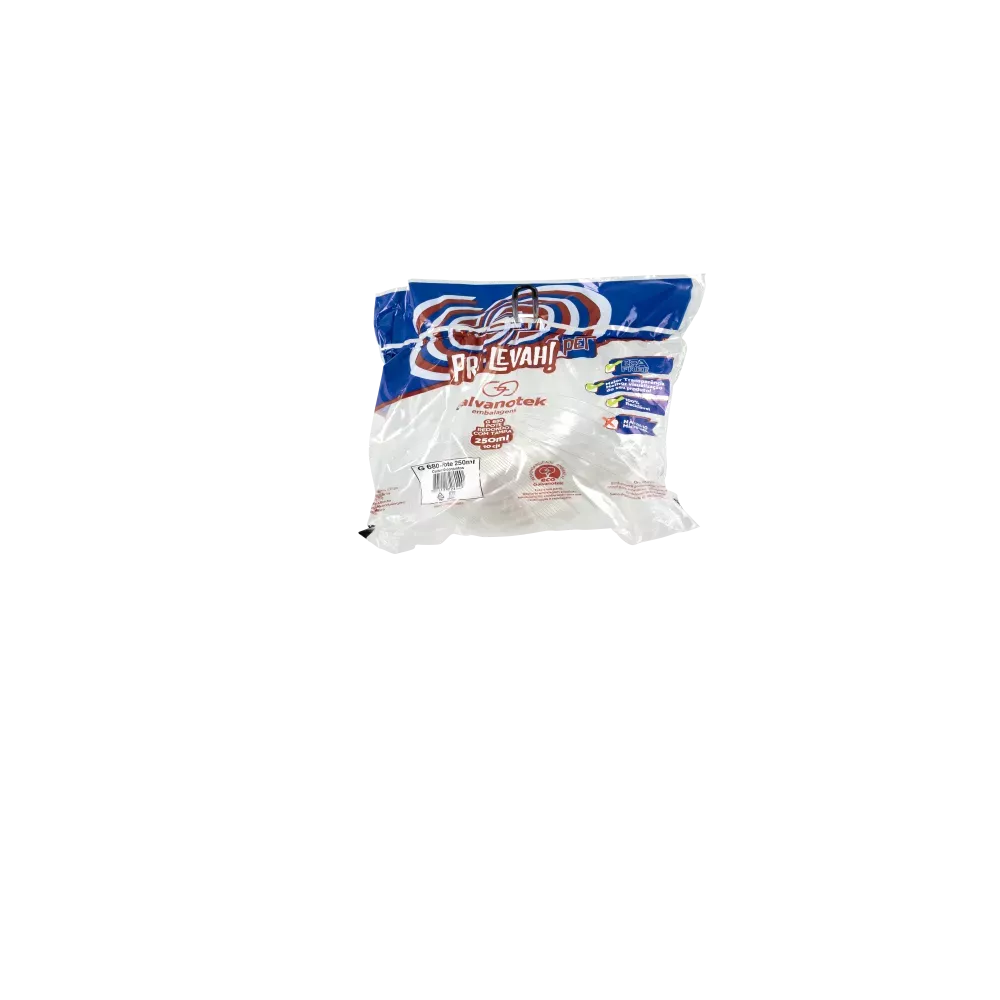 POTE POSTRE 250ML CON TAPA PET 11,8 x 7,1 cmSF X10 