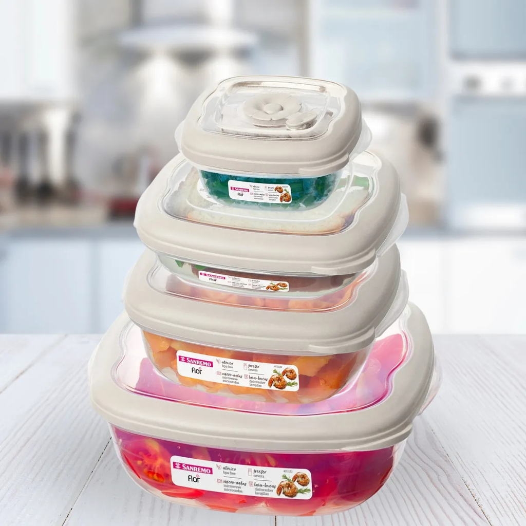 SET DE 8 HERMETICOS - FLOR