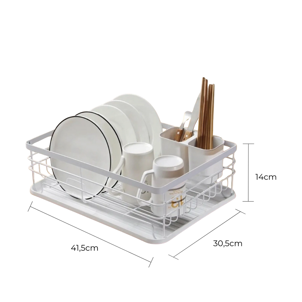 ESCURRIDOR DE PLATOS BLANCO C/BANDEJA