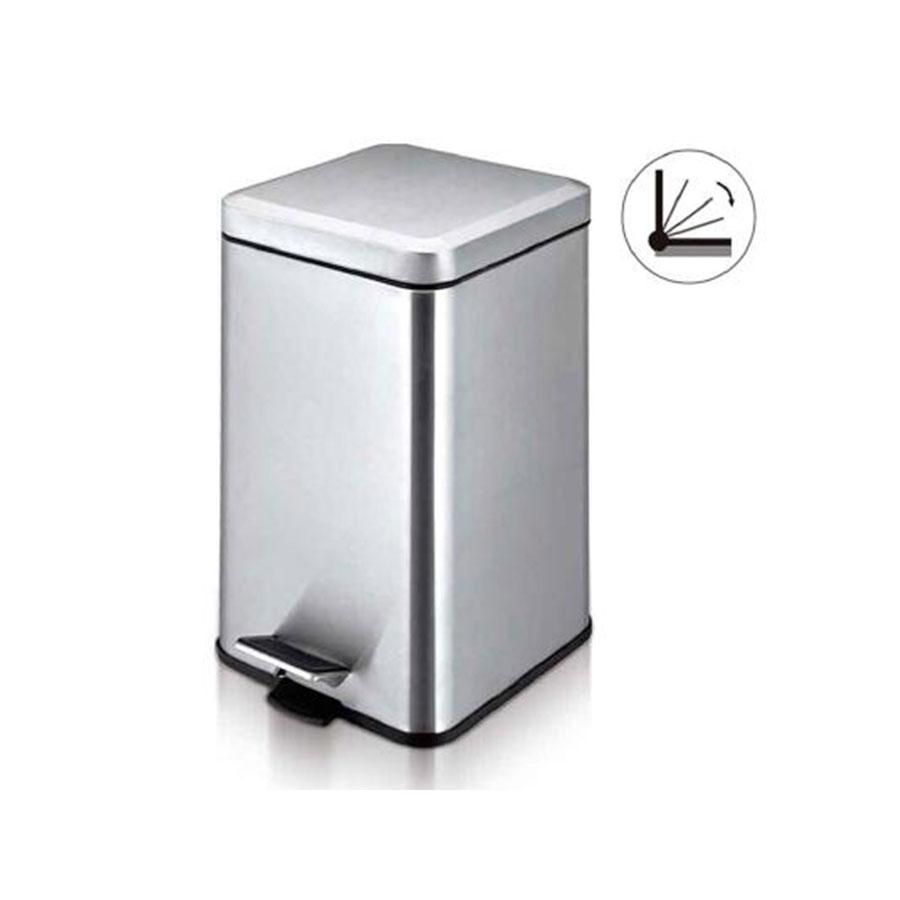 *BASURERO C/PEDAL METAL 3L CUAD A. INOX