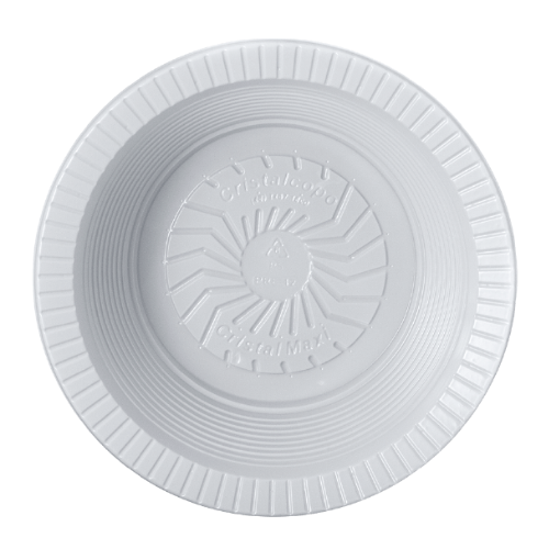 PLATO HONDO DESCARTABLE DE 12cm BLANCO PS (10 UN)