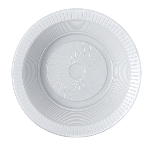 *PLATO HONDO DESCARTABLE DE 15cm BLANCO PS (10 UN)
