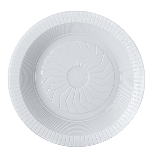 PLATO HONDO DESCARTABLE DE 18cm BLANCO PS (10 UN