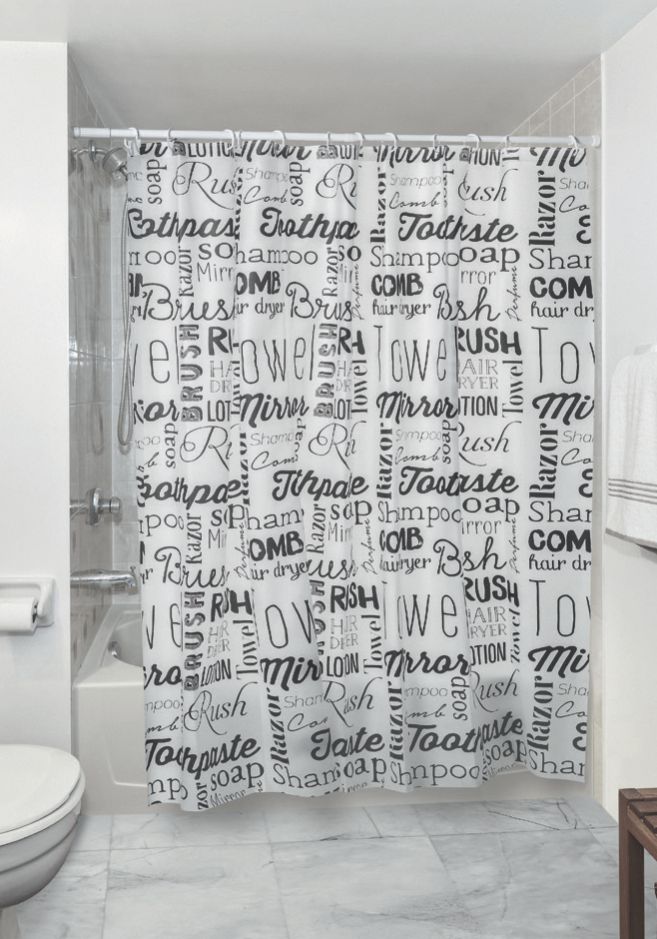 *CORTINA P/BAÑO LETRAS PEVA 180X180X0,04MM