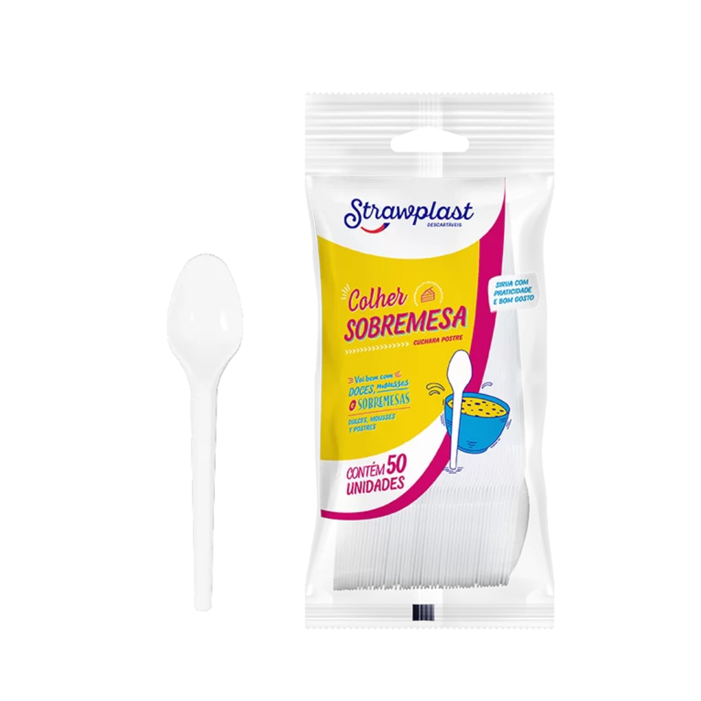 CUCHARITA DE POSTRE BLANCA 12,3CM PAQ. X 50 UNID