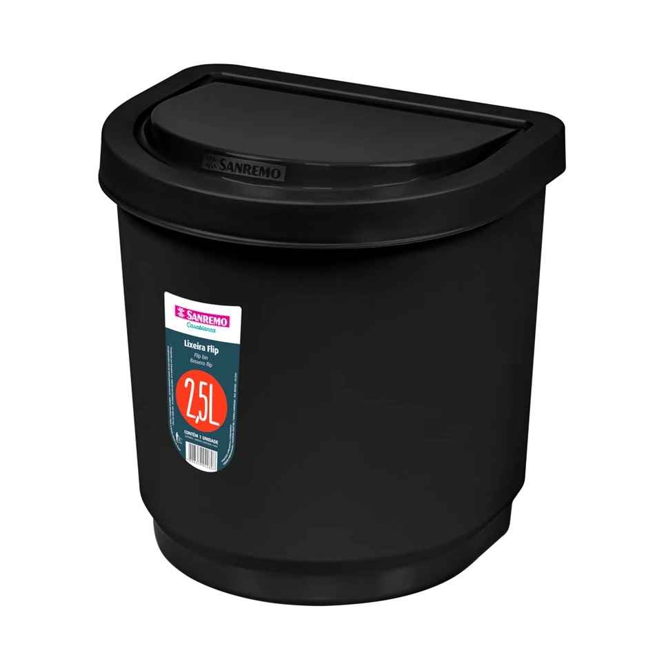 BASURERO PARA MESADA DE 2,5lts - NEGRO