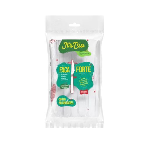 *CUCHILLO FUERTE BLANCO BIO 18,6 CM PAQ. X 50 UNID