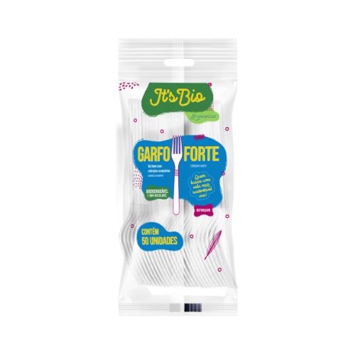 *TENEDOR FUERTE BLANCO BIO 18 CM PAQ. X 50 UNID