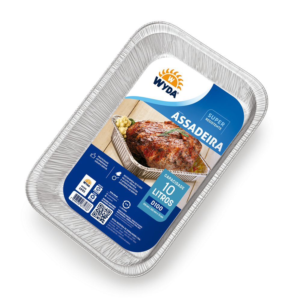 ASADERA DE ALUMINIO RECT. 10.000ml X UNID.