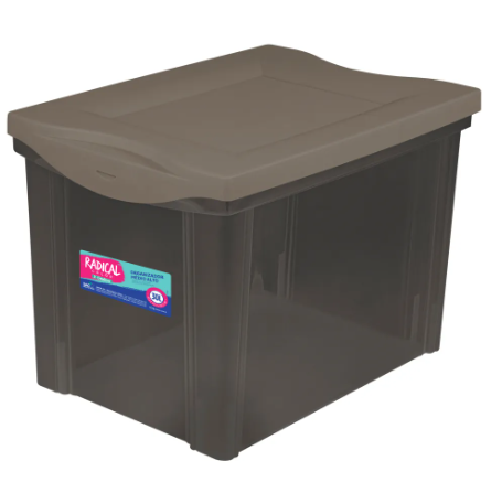 *CAJA ORGANIZADORA GRIS  ALTA 30 LITROS.