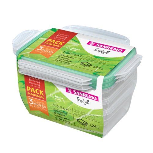 SET DE 3 TAPER 1240ML CON TRABA