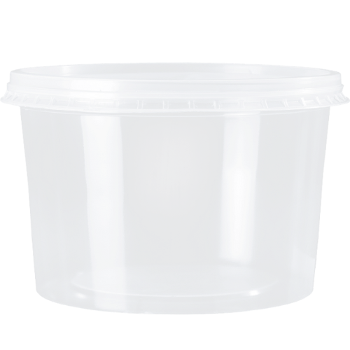 POTE DESCARTABLE CON TAPA 1000ml TRANS. PP (25 UN)