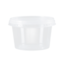 POTE DESCARTABLE CON TAPA 250ml TRANS. PP (25 UN)