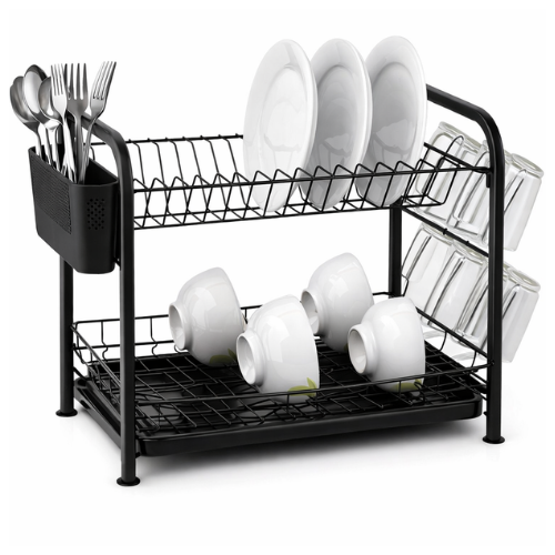ESCURRIDOR DE PLATOS 2 NIVELES C/BANDEJA