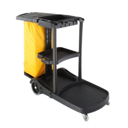 CARRO DE LIMPIEZA NEGRO 129 x 52 x 98cm CON BOLSA