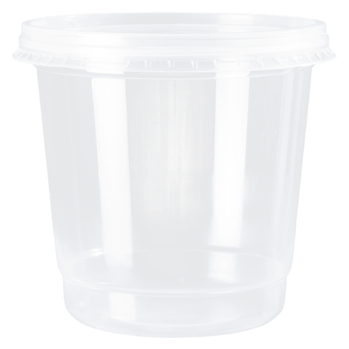 POTE DESCARTABLE CON TAPA 750ml TRANS. PP (25 UN)