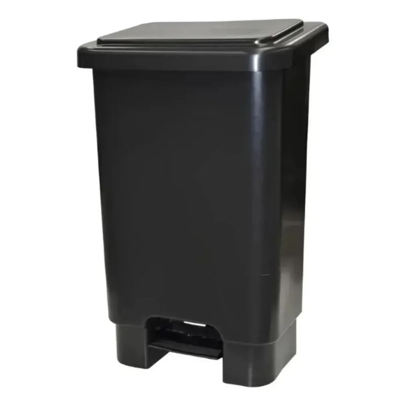 BASURERO C/PEDAL NEGRO (92,5x42,5x58cm) 100L