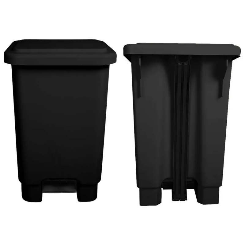 BASURERO C/PEDAL NEGRO (72x33x44cm) 50L