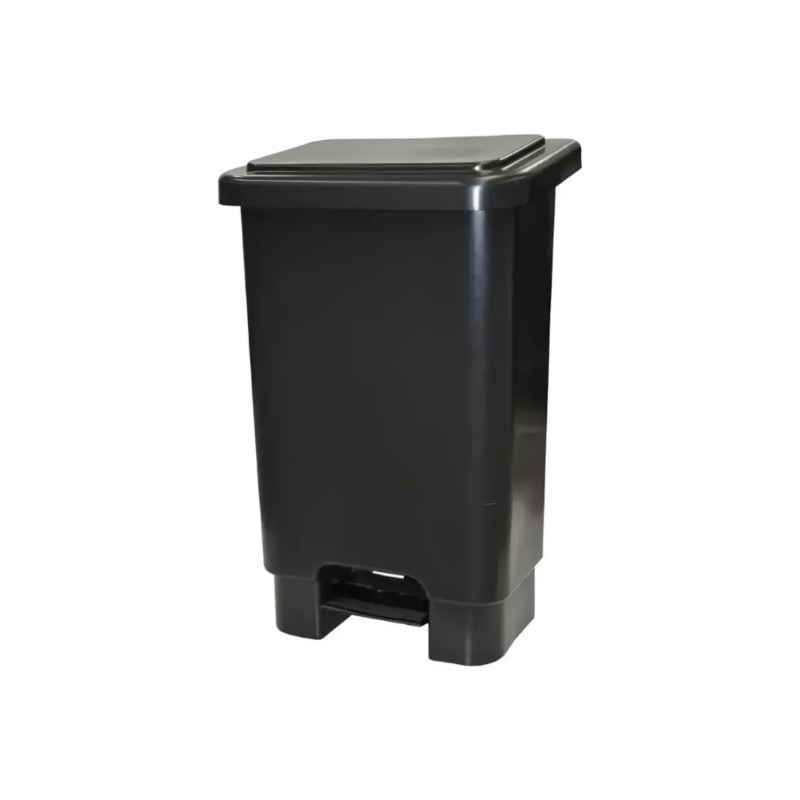 BASURERO C/PEDAL NEGRO (44x28x33cm) 15L