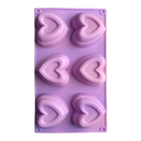 MOLDE 6 CORAZONES DE SILICONA