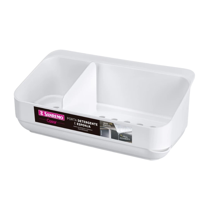 SOPORTE P/DETERGENTE Y ESPONJA BLANCO