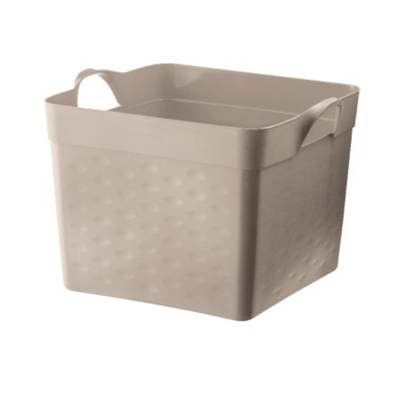 CESTO FLEXIBLE CUAD 22lts BEIGE