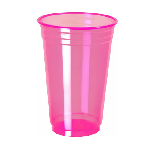 VASO DESCARTABLE DE 300ml ROSA NEÓN PP (25 UN)