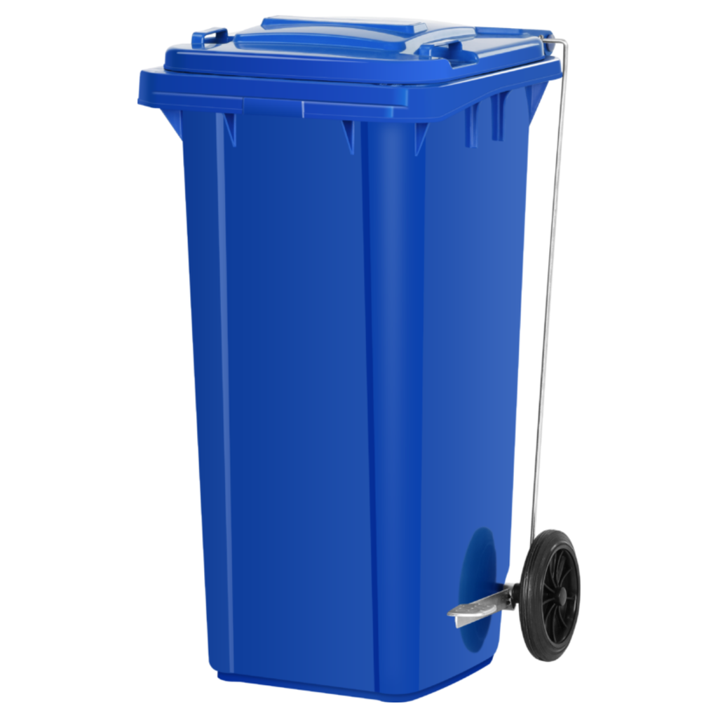 CONTENEDOR P/RES C/RUE/PED 240L AZUL ARMADO