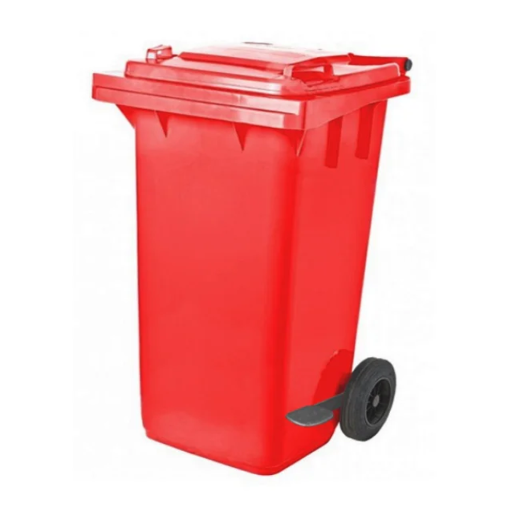 CONTENEDOR P/RES C/RUE/PED 240L ROJO ARMADO