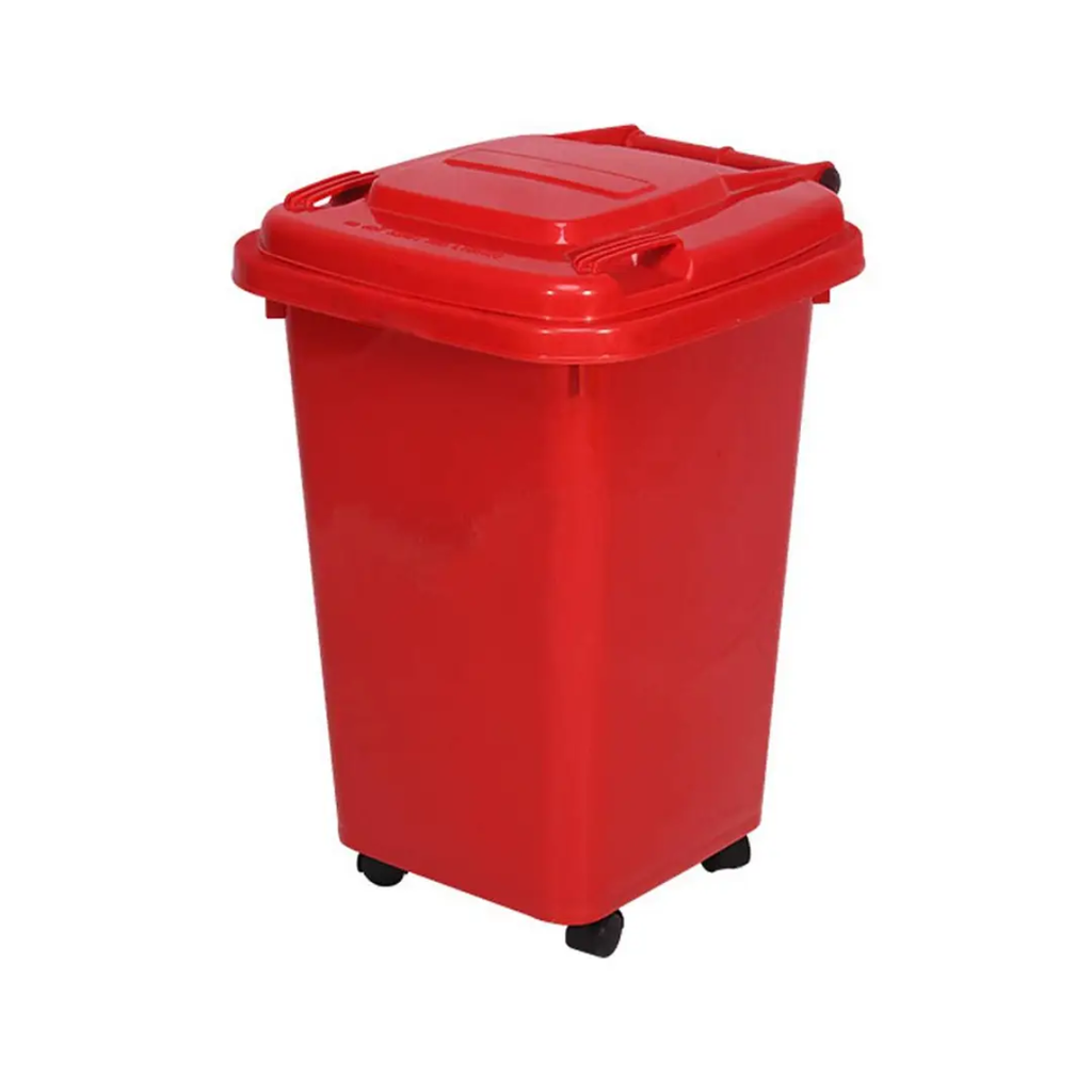 CONTENEDOR P/RESIDUO 50L ROJO ARMADO