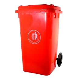 CONTENEDOR P/RES C/RUEDAS 100L ROJO ARMADO