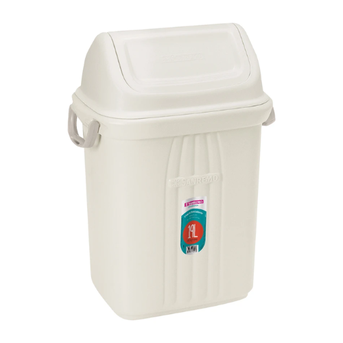 BASURERO CON TAPA VAIVEN DE 19lts - BEIGE