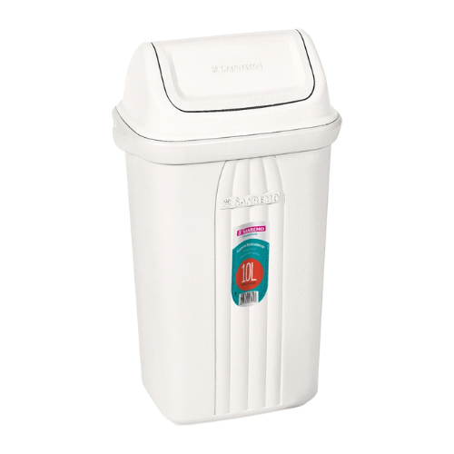 BASURERO CON TAPA VAIVEN DE 10lts - BEIGE