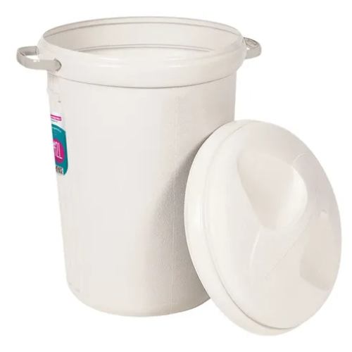 BASURERO CON TAPA DE 42lts - BEIGE