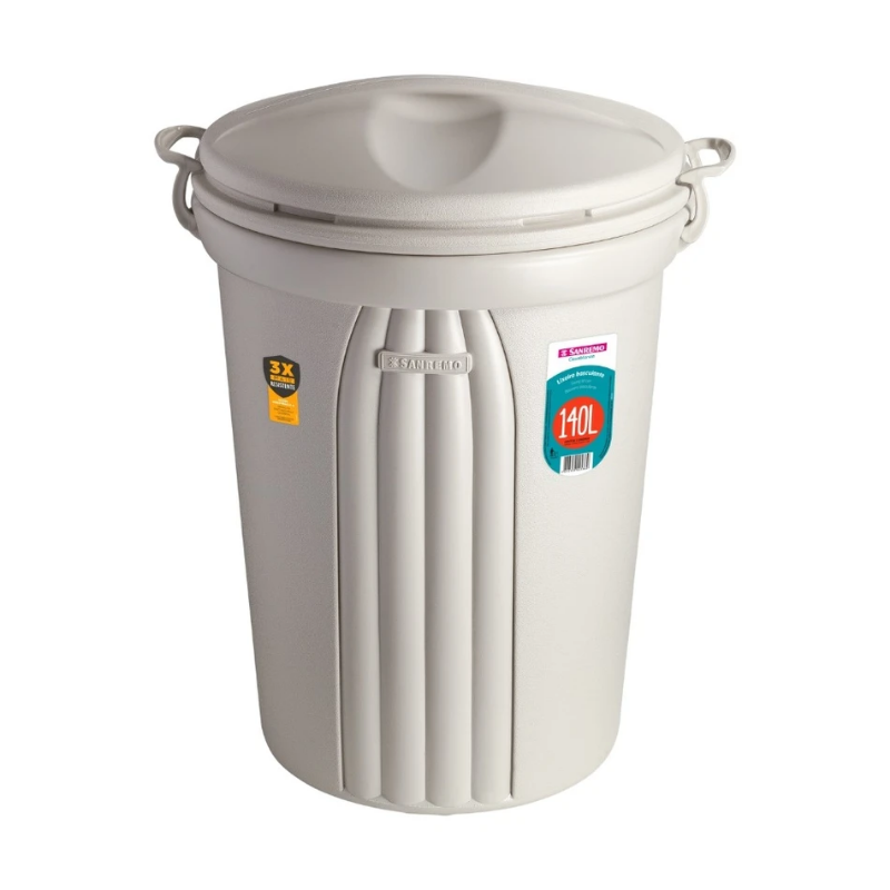 BASURERO CON TAPA VAIVÉN DE 140lts - BEIGE
