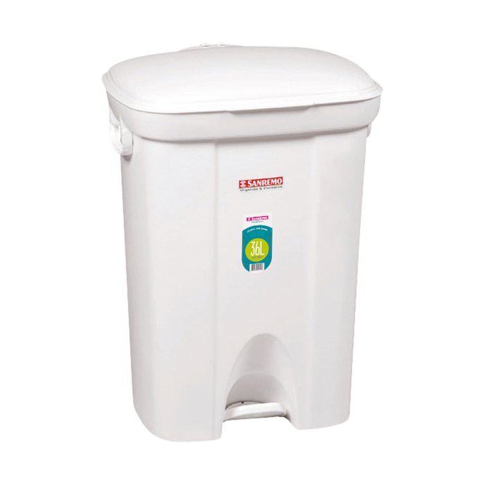 BASURERO CON PEDAL DE 36lts - BLANCO