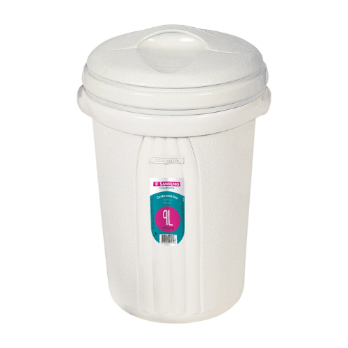 BASURERO CON TAPA DE 9lts - BEIGE