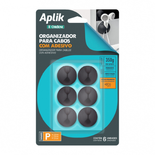ORGANIZADOR P/CABLE GOMA NEGRO