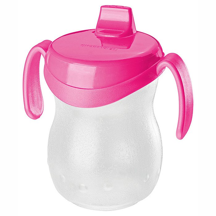 VASO C/PICO Y ASA TAPA ROSADA