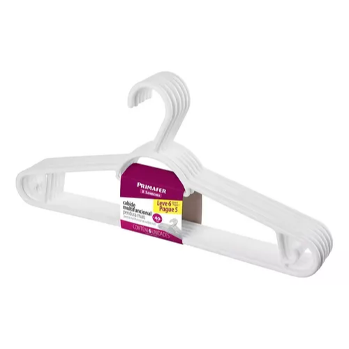 PERCHA PLASTICA BLANCA PACK 6un