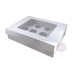 [832-CVISOR] Caja con visor para 6 cupcakes