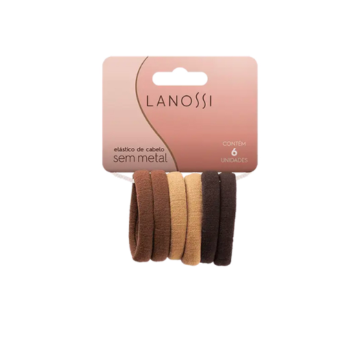 [LS2507] ELASTICO P/CABELLO CAPUCCINO (6un)