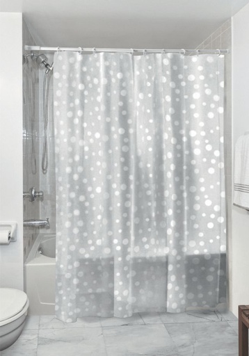 [PR2701-2] *CORTINA P/BAÑO CIRCULOS PEVA 180X180X0,04MM