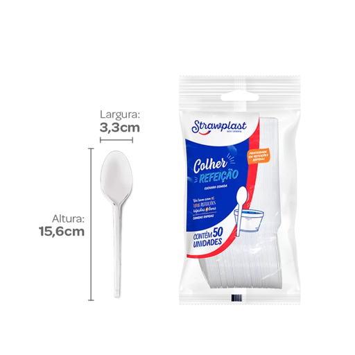 [S409-S10330308] CUCHARA BLANCA 15,6 CM PS PAQ. X 50 UNID