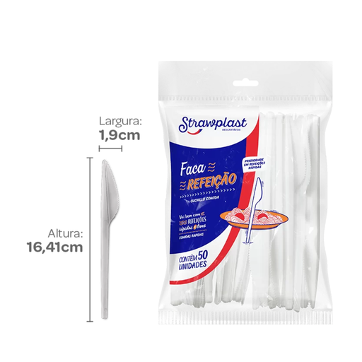 [S159-S10330408] CUCHILLO BLANCO 16,40 CM PS PAQ. X 50 UNID