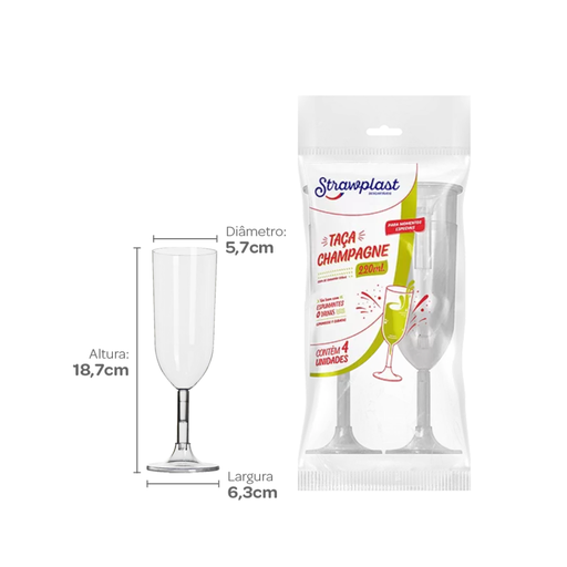 [S314] COPA 220ml TRANSPARENTE PS PAQ. X 4 UNID