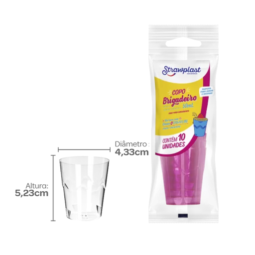 [S302] VASO 50ml TRANSPARENTE PS PAQ. X 10 UNID