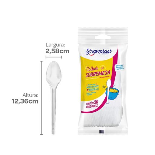 [S200-S10330340] CUCHARITA POSTRE TRANSPARENTE 12,3 CM PAQ. X 50 UNID