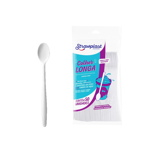 [S732-S10330304] CUCHARA LARGA 18CM BLANCA (1/50)