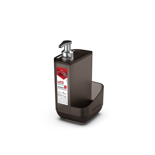 [OR45720] *PORTA JABON LIQUIDO 550ml C/SOPORTE P/ ESPONJA GRIS